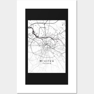 Wroclaw Poland City Map white Posters and Art